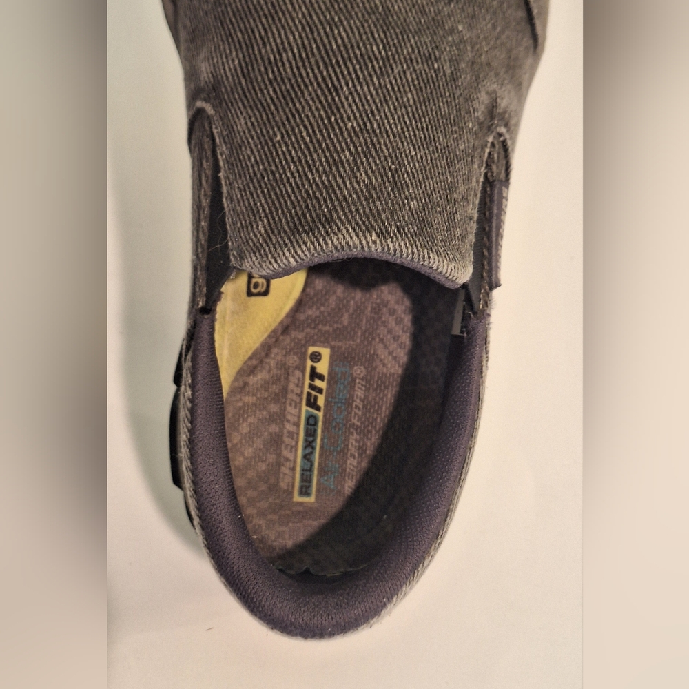 Skechers Respected Fallston Relaxed Fit Air Cooled Memory Foam Charcoal Grey 8 - Picture 7 of 16